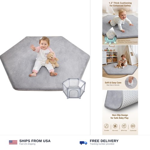 Thick hexagon playpen mat - playpen,